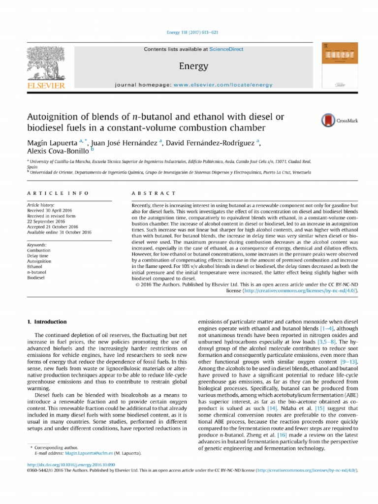 Autoignition of Blends of NButanol and Ethanol With Diesel or