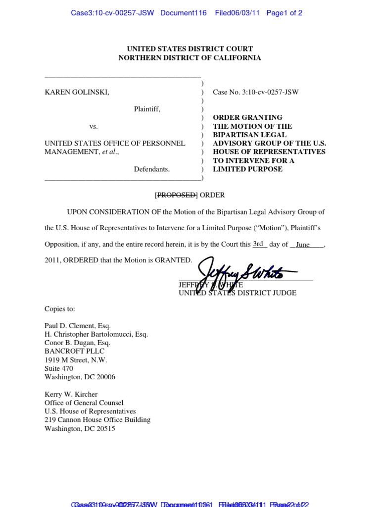 Court Grants Motion to Intervene in Case | PDF | Law