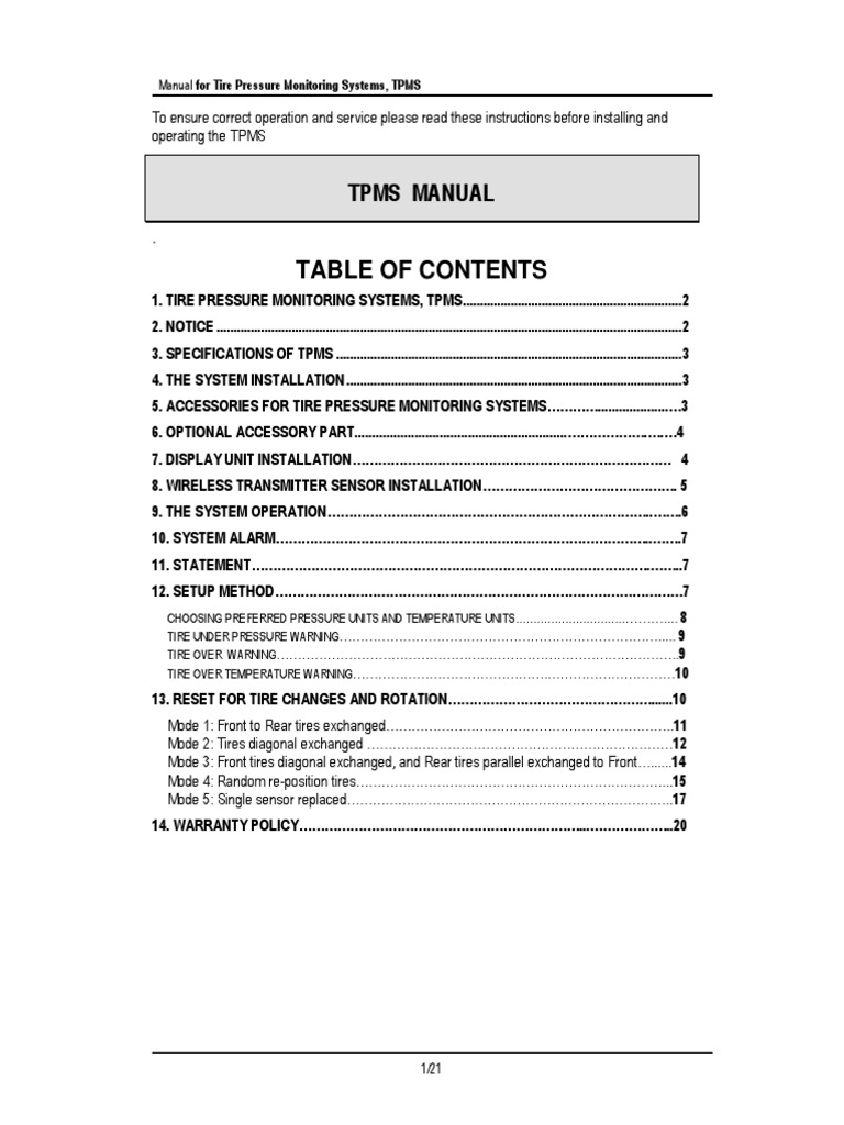P409S TPMS Manual PDF Interference Electrical Engineering