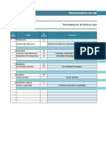 Ejemplo de Presupuesto de Obra en Excel