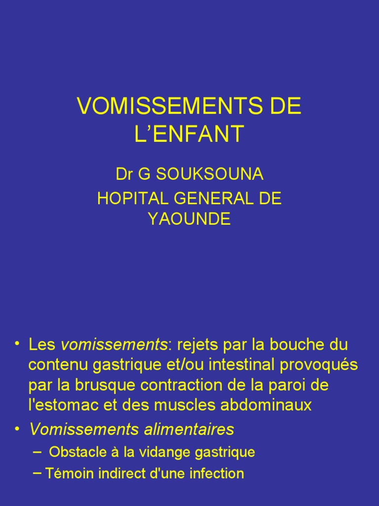 Vomissements de L'enfant | PDF | Reflux gastro-œsophagien | Estomac