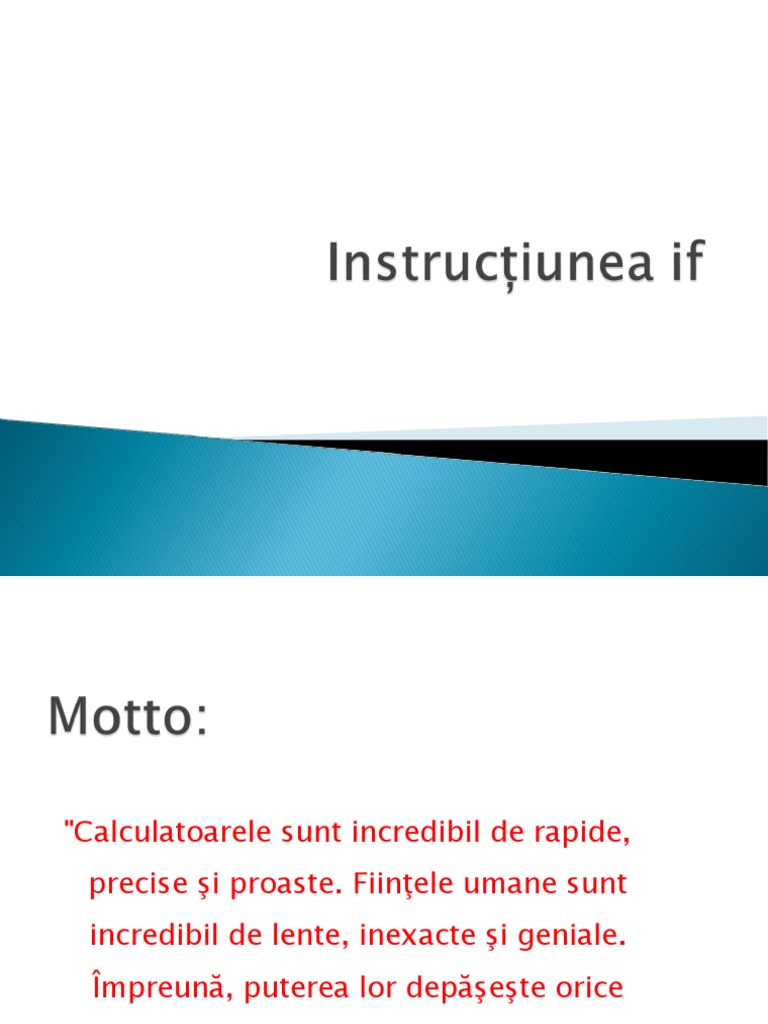 Instructiunea If | PDF