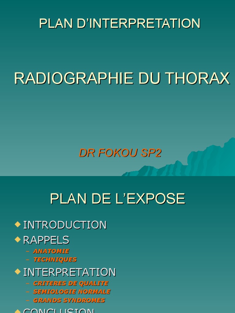 Plan D'interpretation D'une Radiographie Du Thorax | PDF | Thorax | Poumon