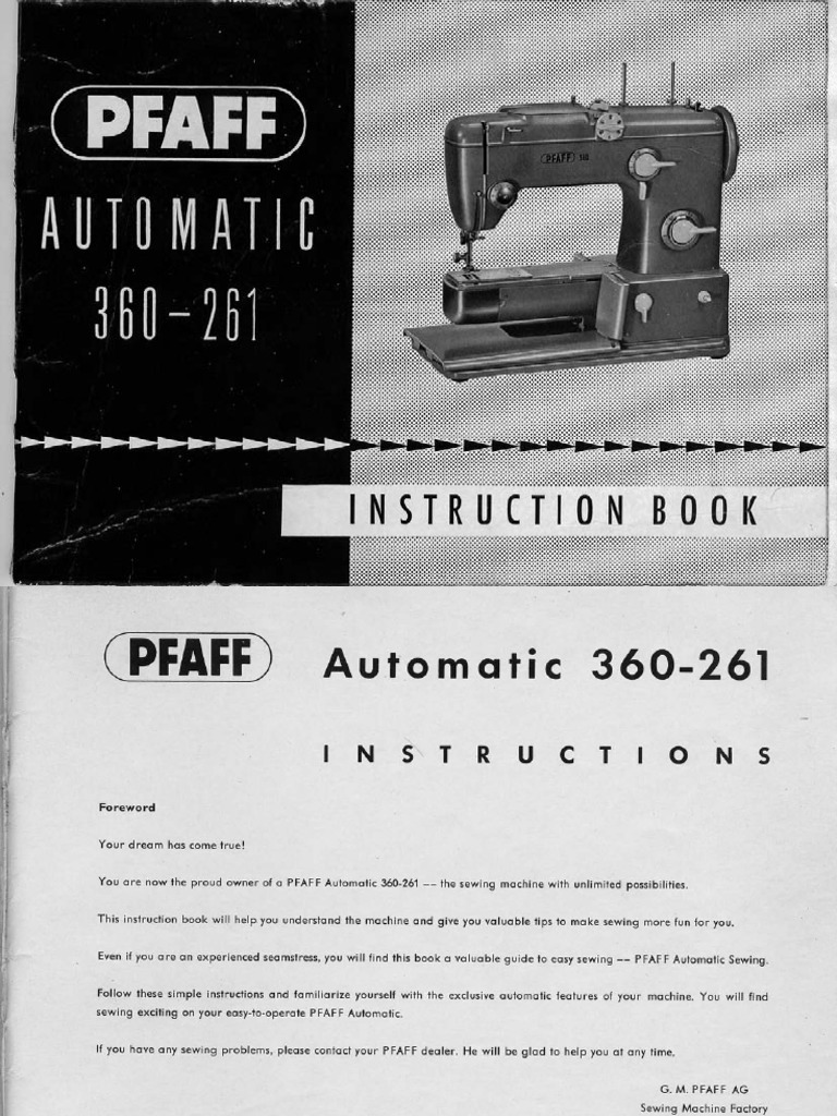 Pfaff 360 261 Manual
