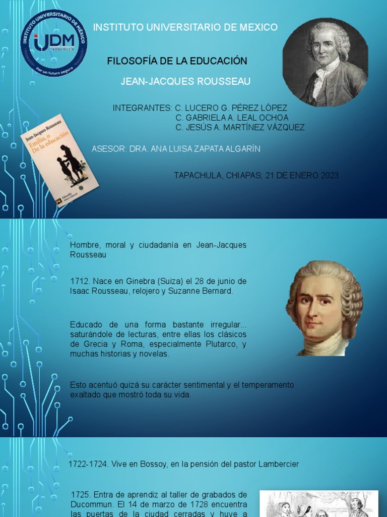 Rousseau | PDF | Emile, o sobre educación | Jean-Jacques Rousseau
