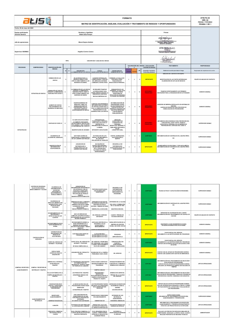 Atis-Fg-44 Matriz de Ryo (Lleno) V2 | PDF | Cliente | Seguridad y salud ...