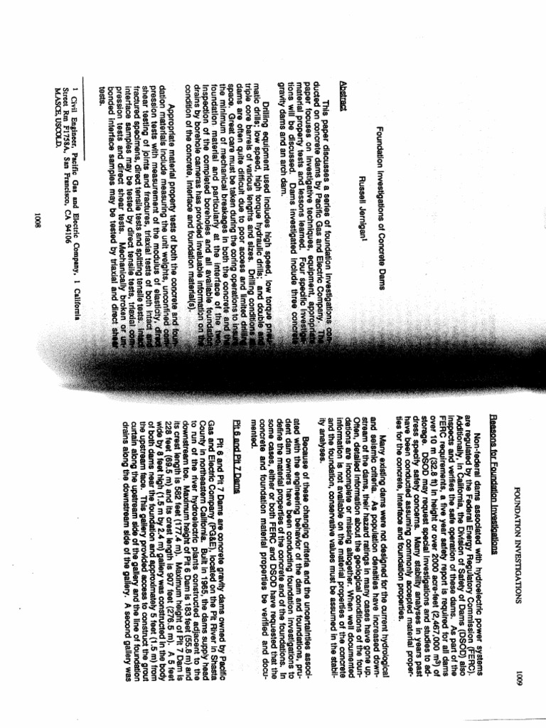 Concrete Dam Foundation Investigations Pdf
