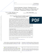 Efficacy of A Two-Session Repetitive Negative Thinking-Focused