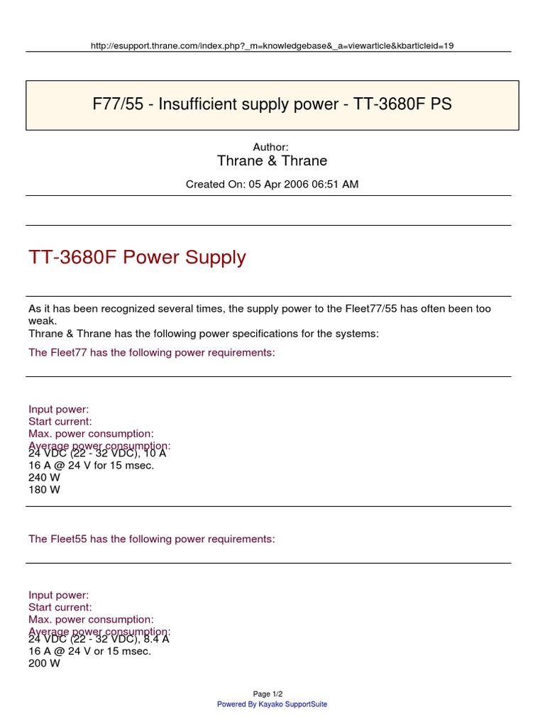 F7755 - Insufficient Supply Power - TT-3680F PS | PDF | Business ...