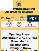 Opening Prayer and Unfreezing Activities