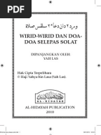 Zikir / Wirid / Doa Selepas Solat (Sembahyang Fardhu) yang 