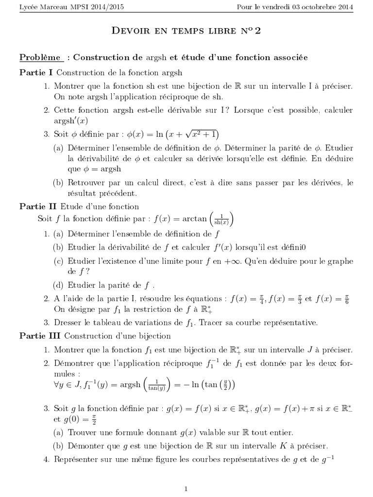 Dérivée et propriétés de argsh | PDF | Mathématiques | Concepts ...
