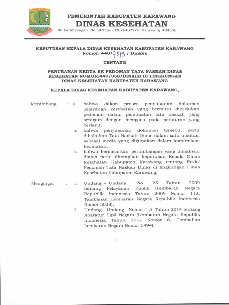 SK Tata Naskah Revisi Ke 2 Tahun 2023 | PDF