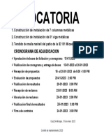 Convocatoria Mantimiento 2023