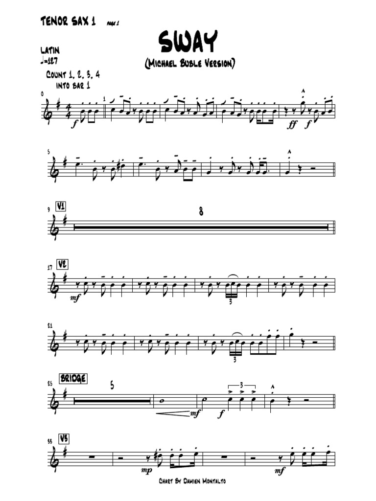 Sway Tenor Saxophone PDF