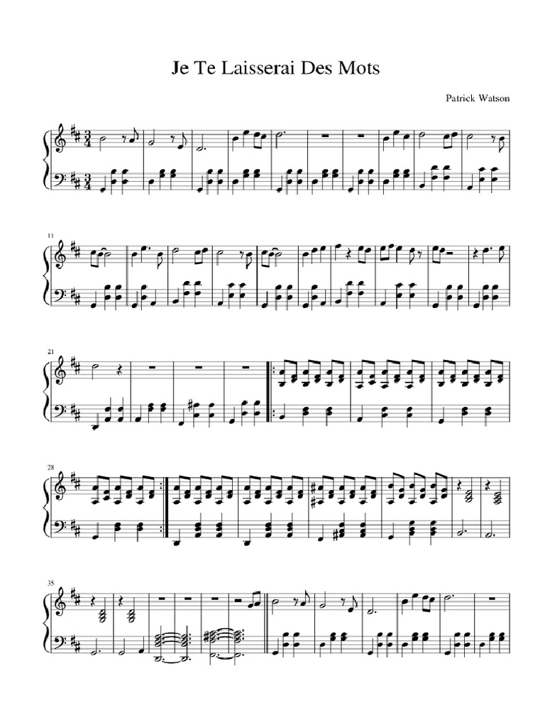 Je Te Laisserai Des Mots PDF
