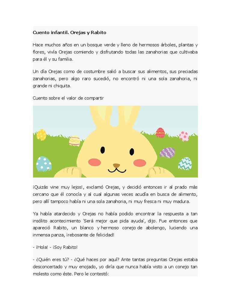 Cuento sobre el valor de compartir | PDF