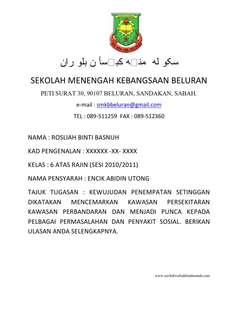 Kebaikan Dan Keburukan Setinggan Pdf