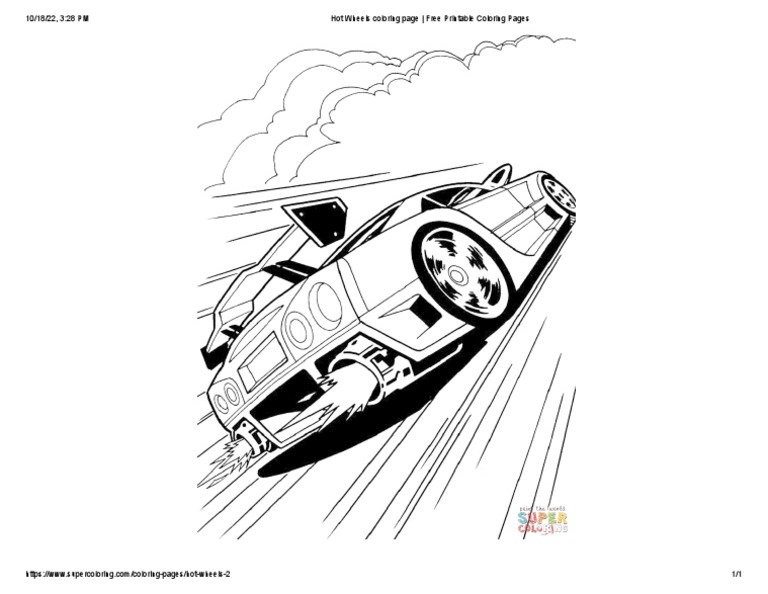 Spiderman Hot Wheels Coloring Page