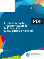 Cumbre Sobre La Transformación de La Educación: Manual para Sindicatos - Internacional de La Educación