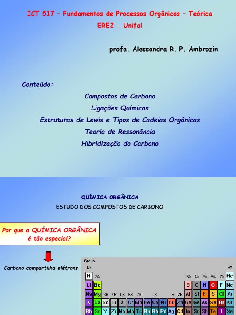 Fundamentos da Química Orgânica: Ligações Químicas, Estruturas de Lewis ...