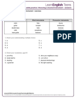 Musical instrument reading practice answers