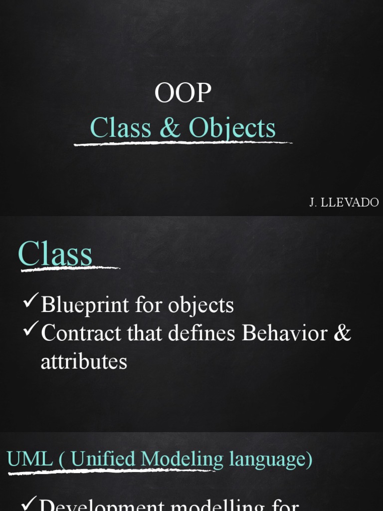 Lecture 2 OOP - Class & Objects | PDF