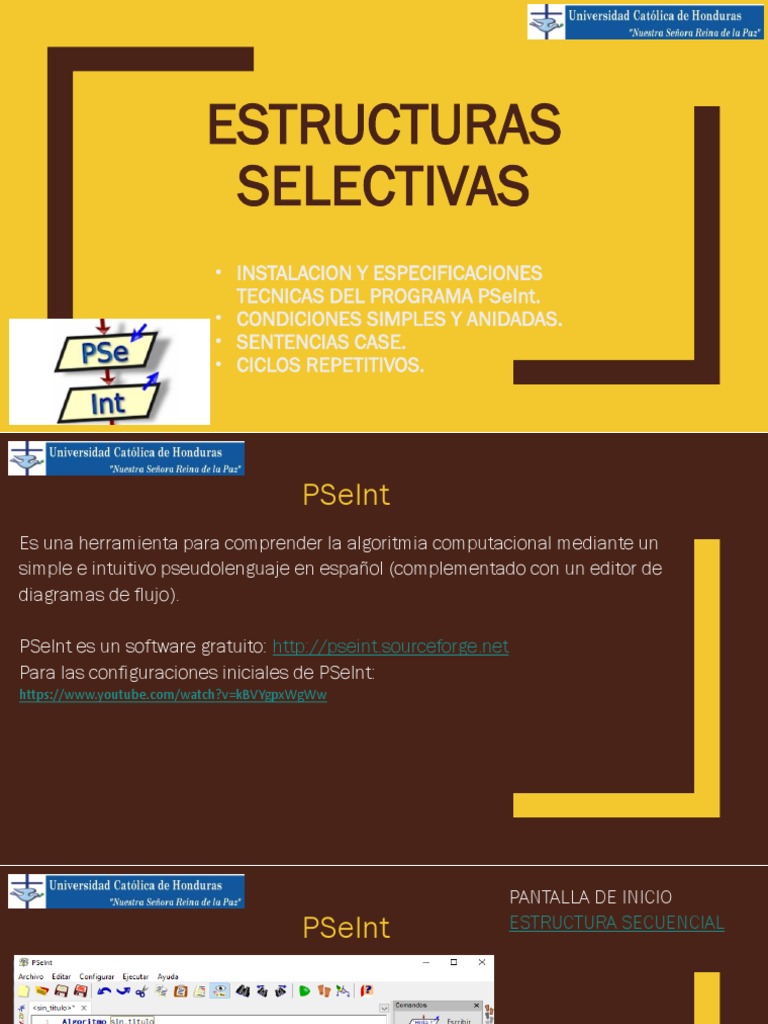 Estructuras Selectivas y Anidadas en PSeInt | PDF | Algoritmos ...