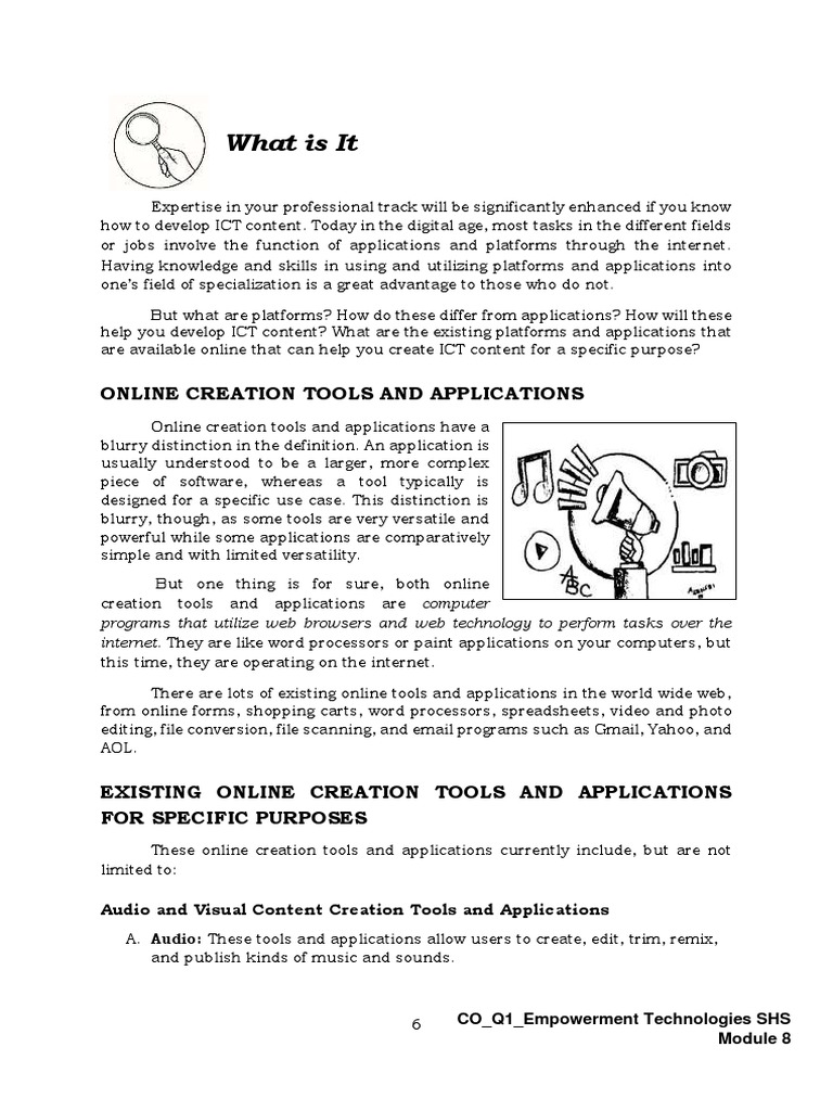 Online Creation Tools Platforms PDF Application Software World