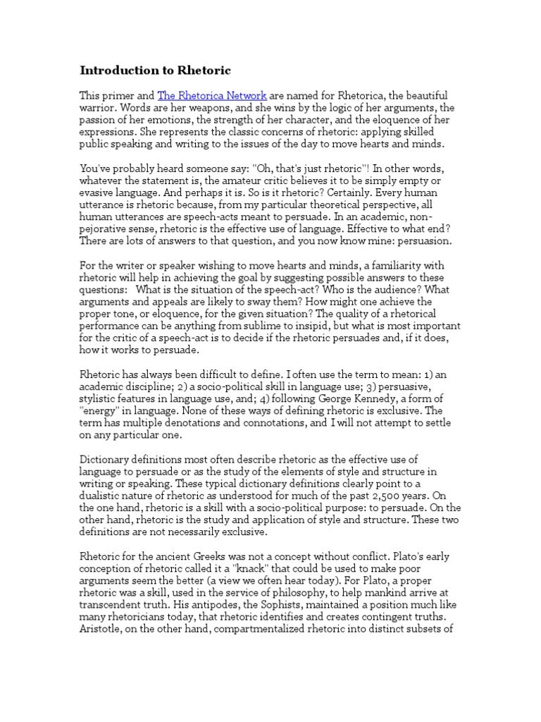 Understanding Rhetoric and Its History | PDF | Rhetoric | Inductive ...
