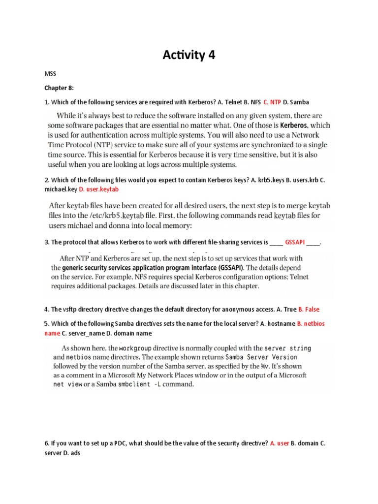 Chapter 8 & 10 Practice Questions: An Assessment of Networking ...