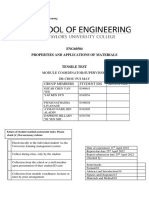 Materials Tensile Test Analysis