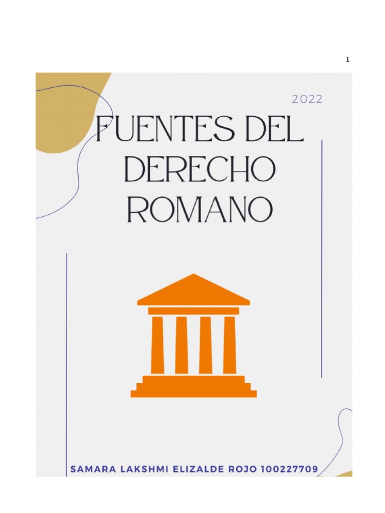 Fuentes Del Derecho Romano | PDF | Republica Romana | Ley romana