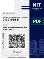 Ana Ruth Panameño Martinez: Número de Identificación Tributaria