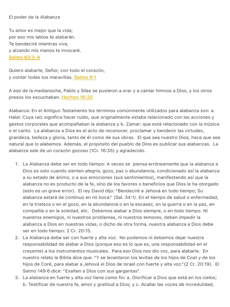 El Poder Transformador de la Alabanza | PDF