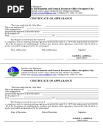 Certificate of Appearance Template | PDF