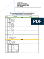 Integers - Worksheet