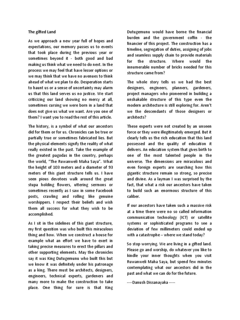 Article 1 The Gifted Land PDF