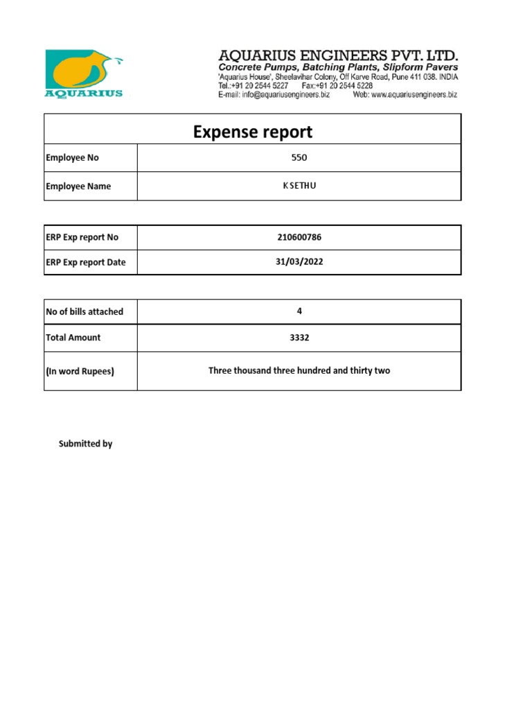 EXPENSES Cover Letter Format PDF