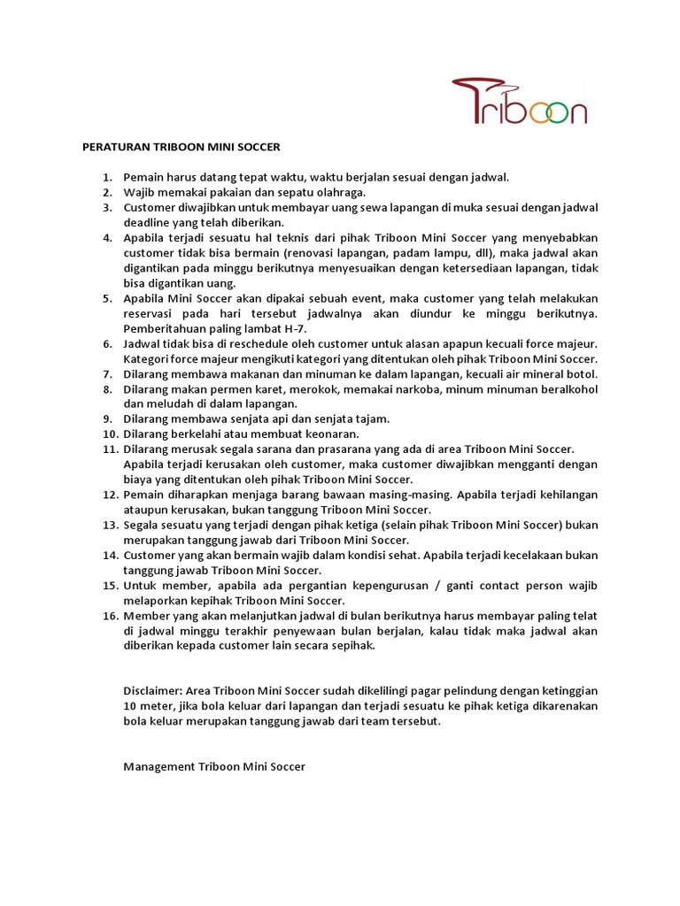 Peraturan Triboon Mini Soccer PDF