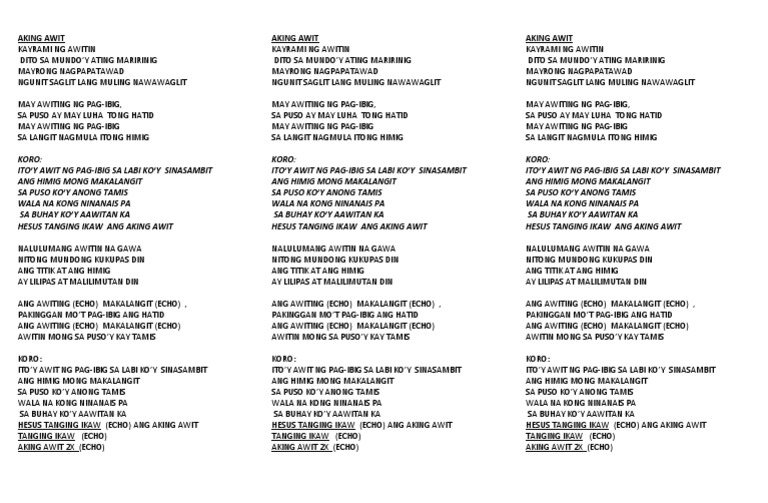Aking Awit PDF