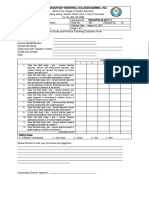 Field Study and Practice Teaching Evaluation Form 1