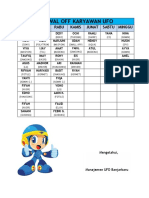 Jadwal Off Karyawan Ufo