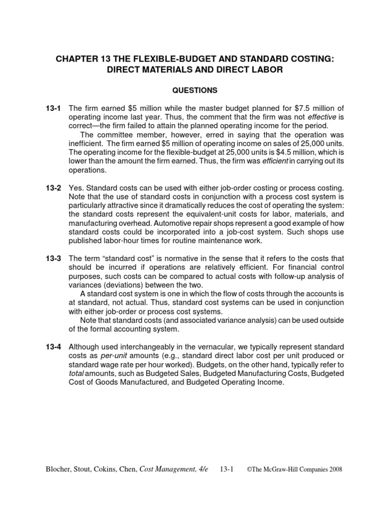 Ch13 001 PDF Cost Accounting Labour Economics