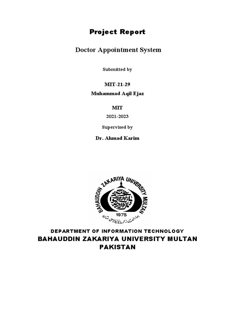 Online Doctor Appointment System Report | PDF | Html | Html Element