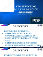 Constructing Multiple-Choice Questions: by Marilyn H. Pacong Assisted by Lyra Fe S. Mata