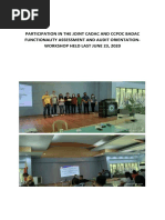 Participation in The Joint Cadac and Ccpoc Badac Functionality Assessment and Audit Orientation