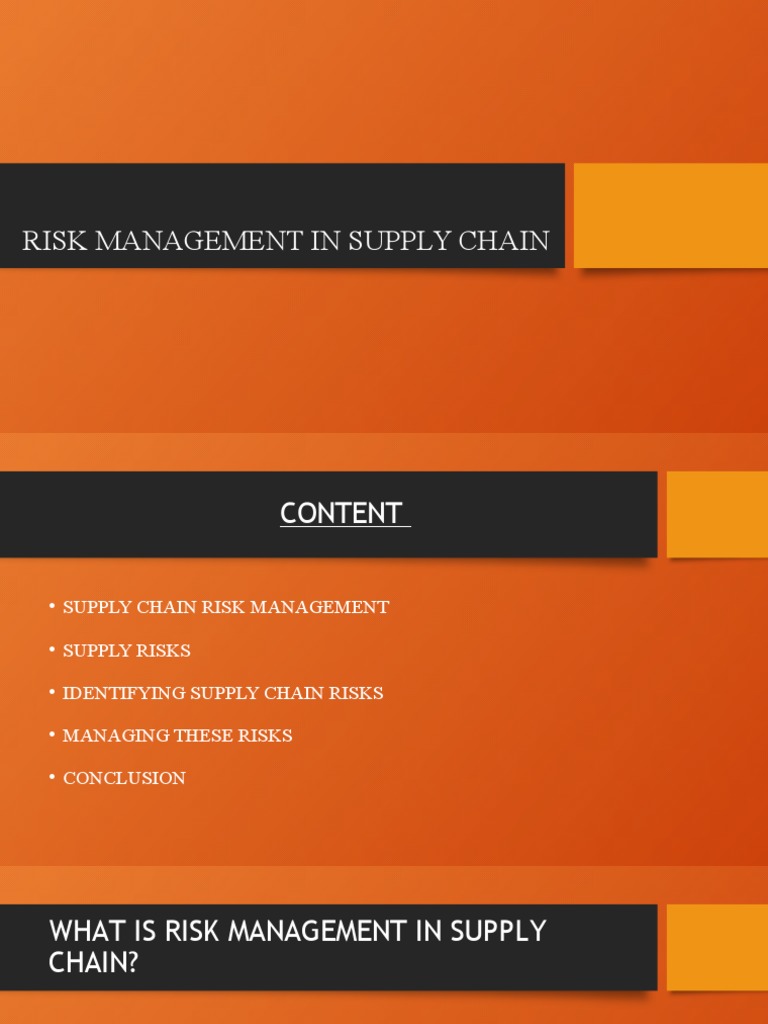 Supply Chain Risk Management Guide | PDF | Risk Management | Risk