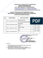 Jadwal PAS Ganjil 2022-2023