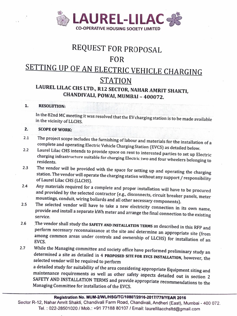 RFP EV Charging Station PDF Electrical Engineering Electricity